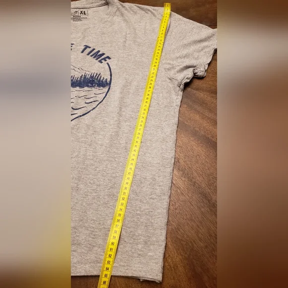 Mens XL Gray Graphic T-Shirt - On Lake Time - Picture 11 of 12
